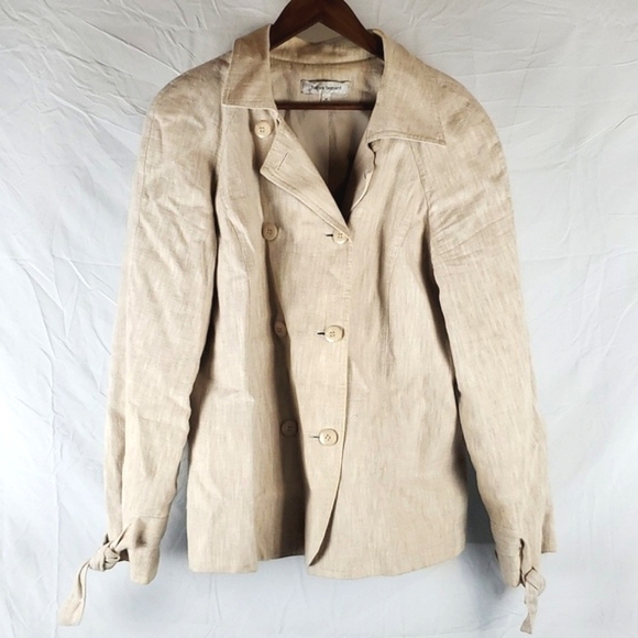 Vintage Harve Bernard Linen Double Breasted Jacket - Picture 1 of 9